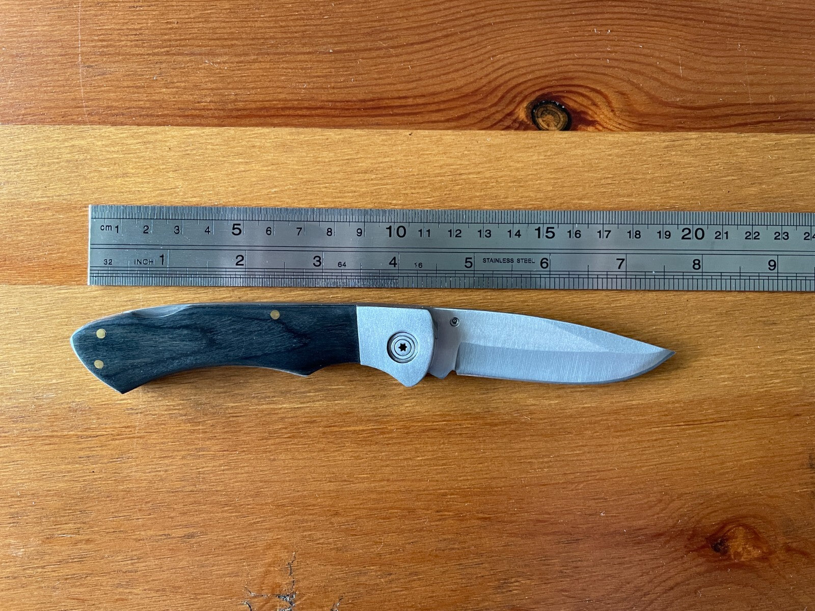 3.15" Spanish Navaja Tactical Pocket Knife Wooden Handle Black - USA seller