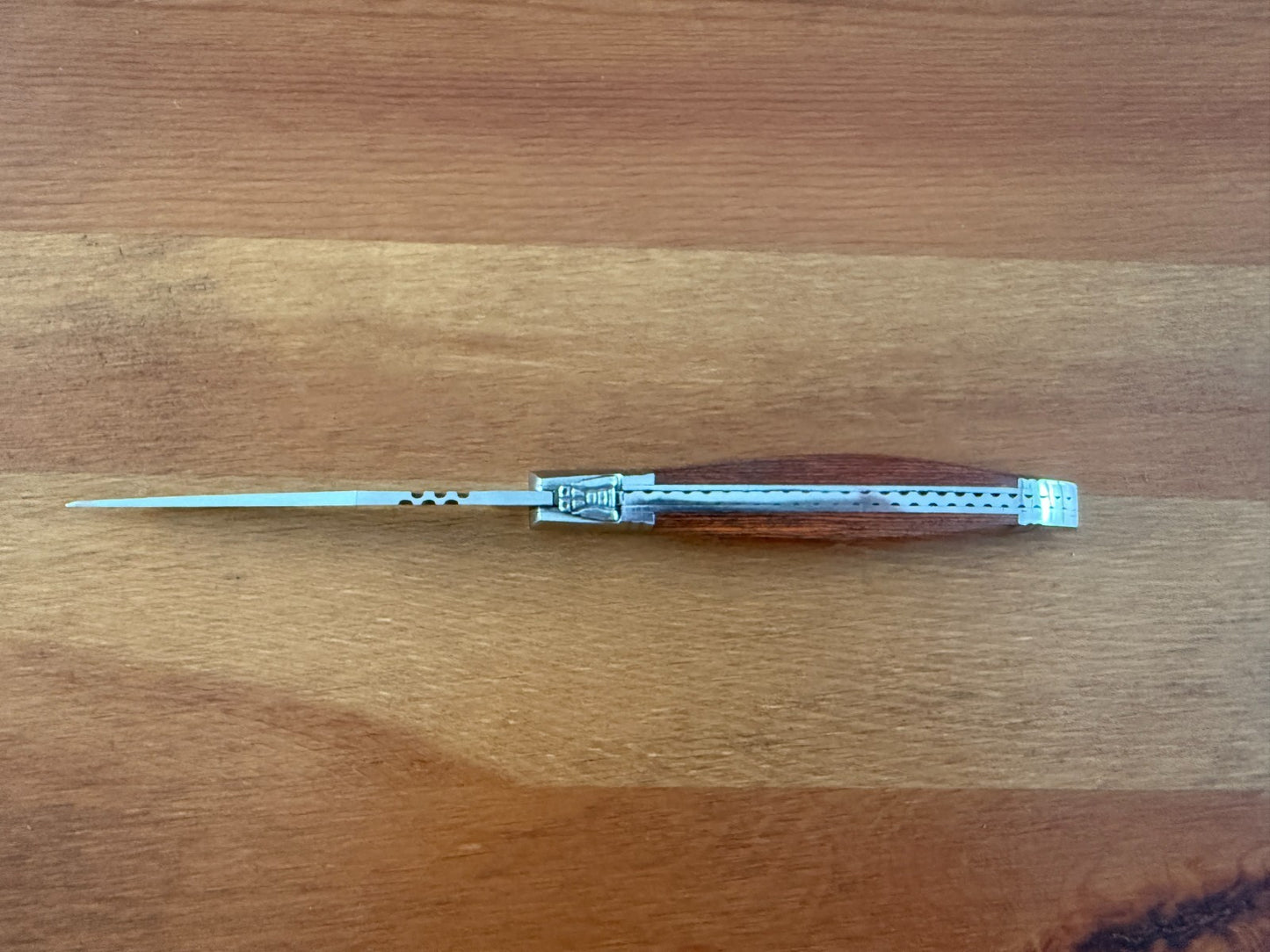 3.9” Stainless Steel Blade Navaja Laguiole Inox Folding Pocket Knife Wood Scales