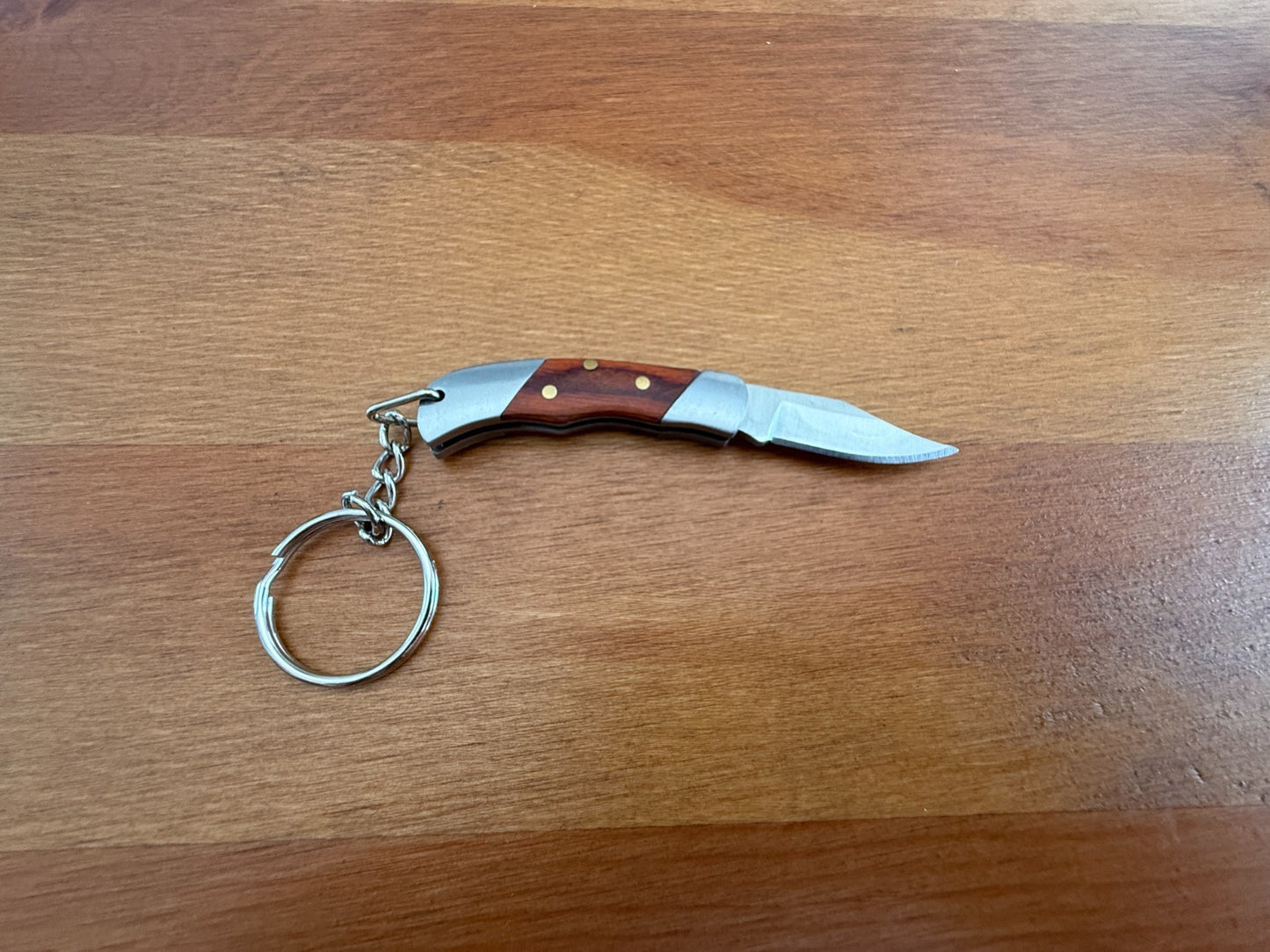 Keychain Mini Navaja 1.3" Stainless Steel Blade Slipjoint Wood Scales From Spain