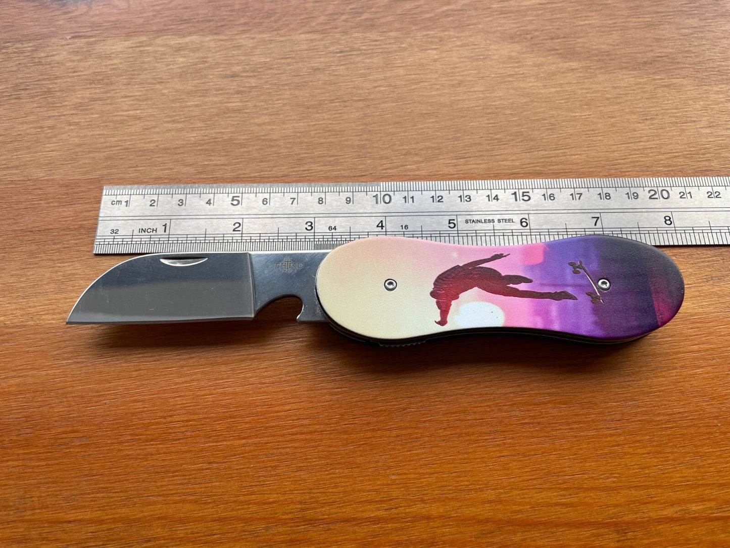 3.14 in. Navaja Skate Board Pocket Knife Bottle Opener Liner Lock From Spain