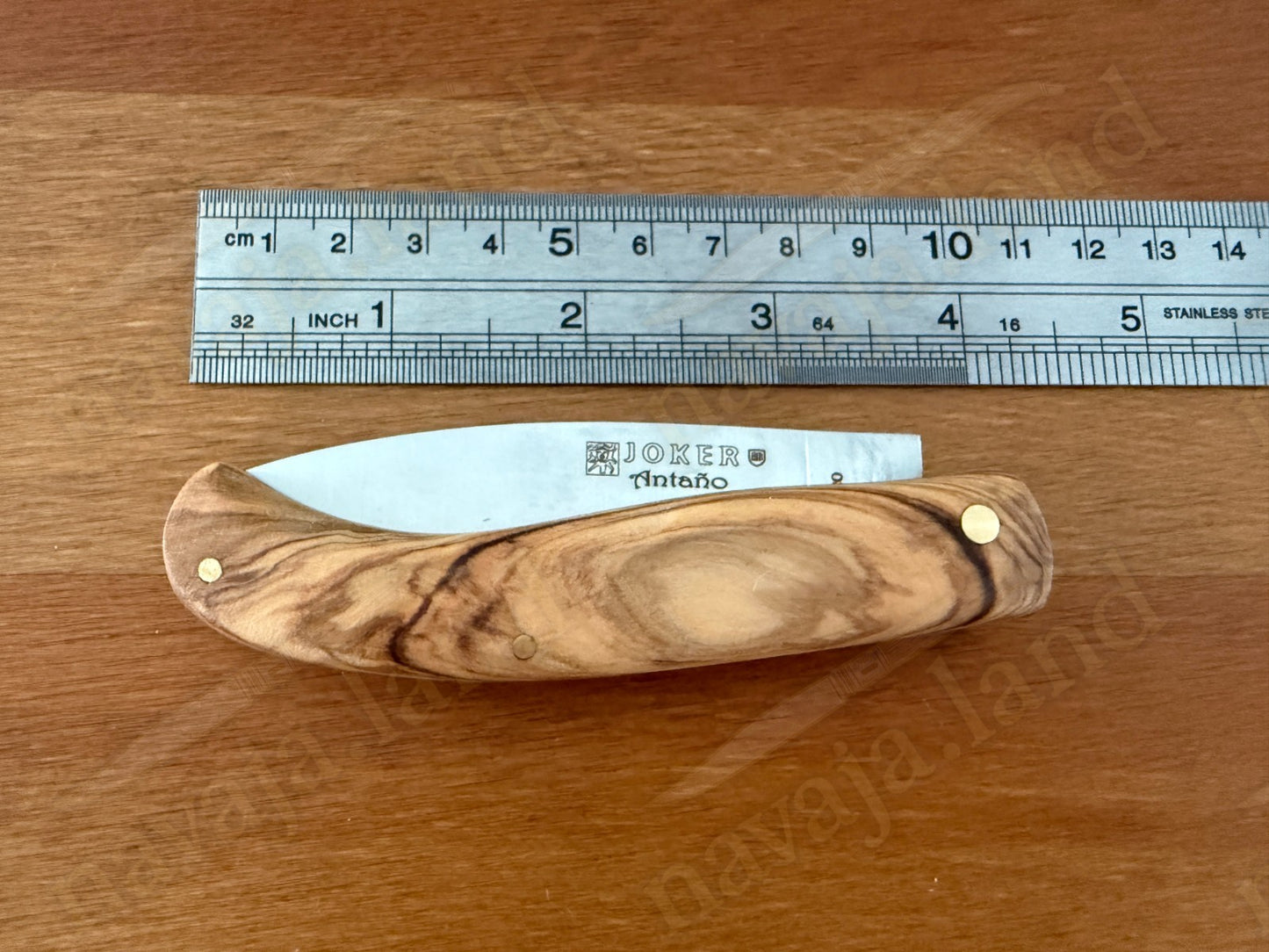 3.14” Joker Antaño Camping Folding Knife (Olive Wood Handle) Handmade in Spain