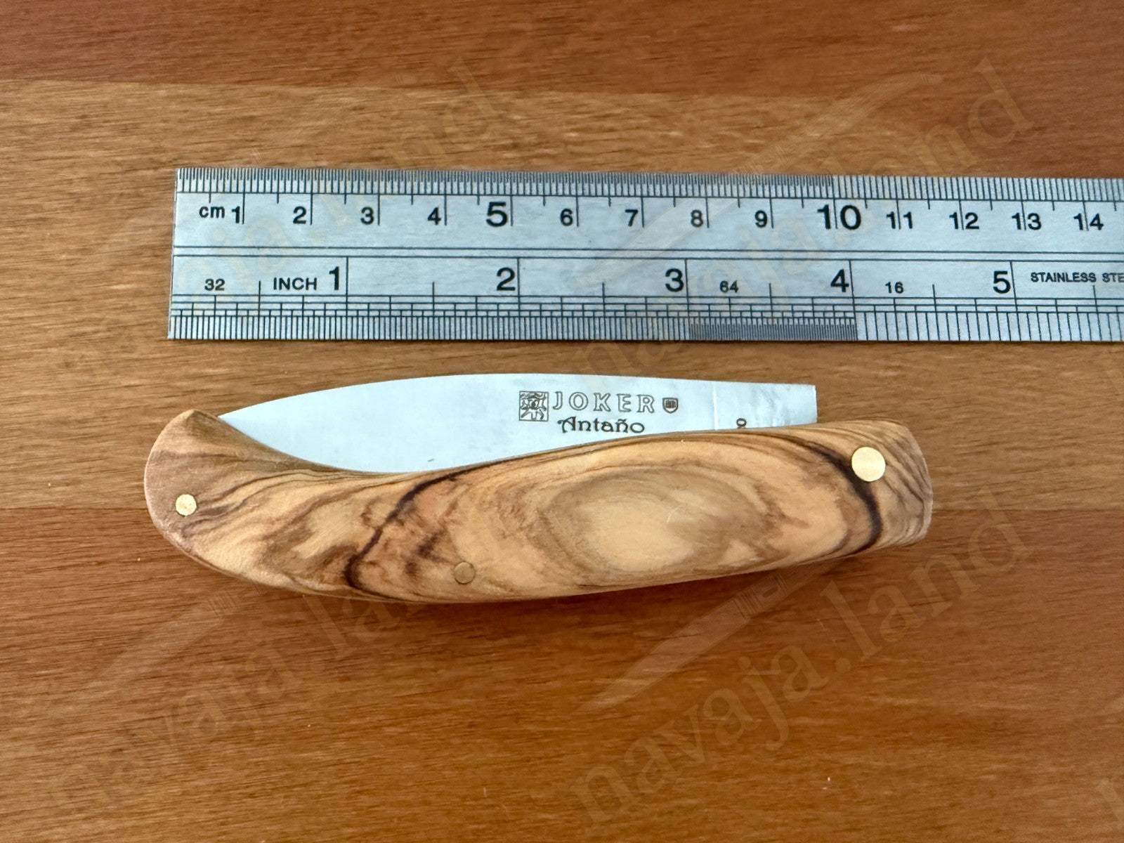 3.14” Joker Antaño Camping Folding Knife (Olive Wood Handle) Handmade in Spain