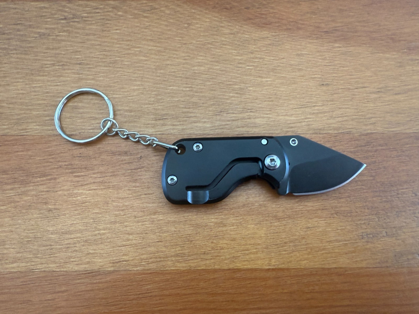 1.2" Stainless Steel Blade Keychain Mini Folding Knife Liner Lock Black - Spain