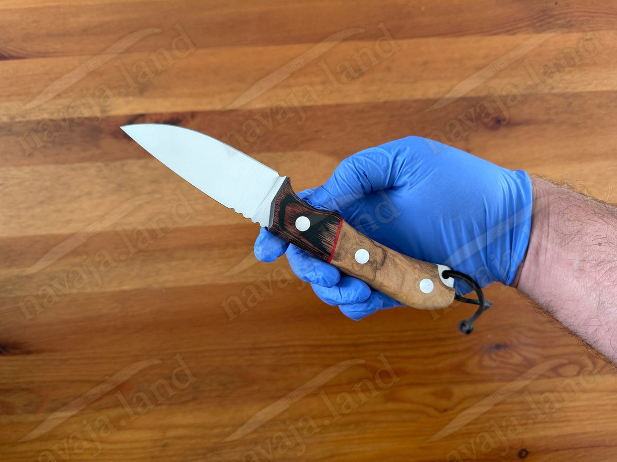 Joker Aguila Bushcraft Knife 3.35” MOVA Blade Olive Wood & Rosewood Handle