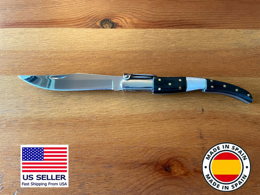 4” Arabian Folding Pocket Knife Black Wood and Steel Handle Navaja Made in Spain