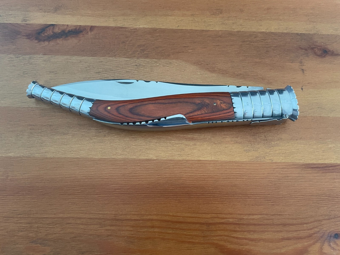 9 in. Estilete Spanish Navaja Folding Knife Red Stamina Wood Handle from Spain