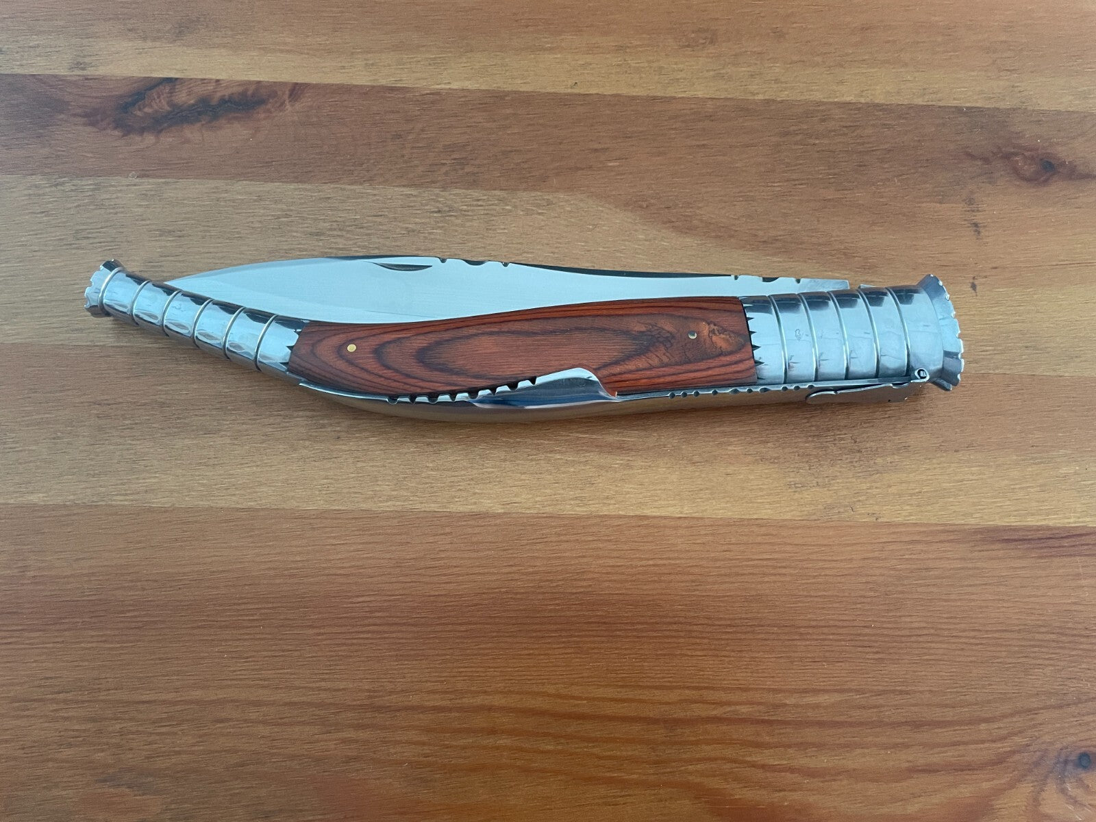 9 in. Estilete Spanish Navaja Folding Knife Red Stamina Wood Handle from Spain