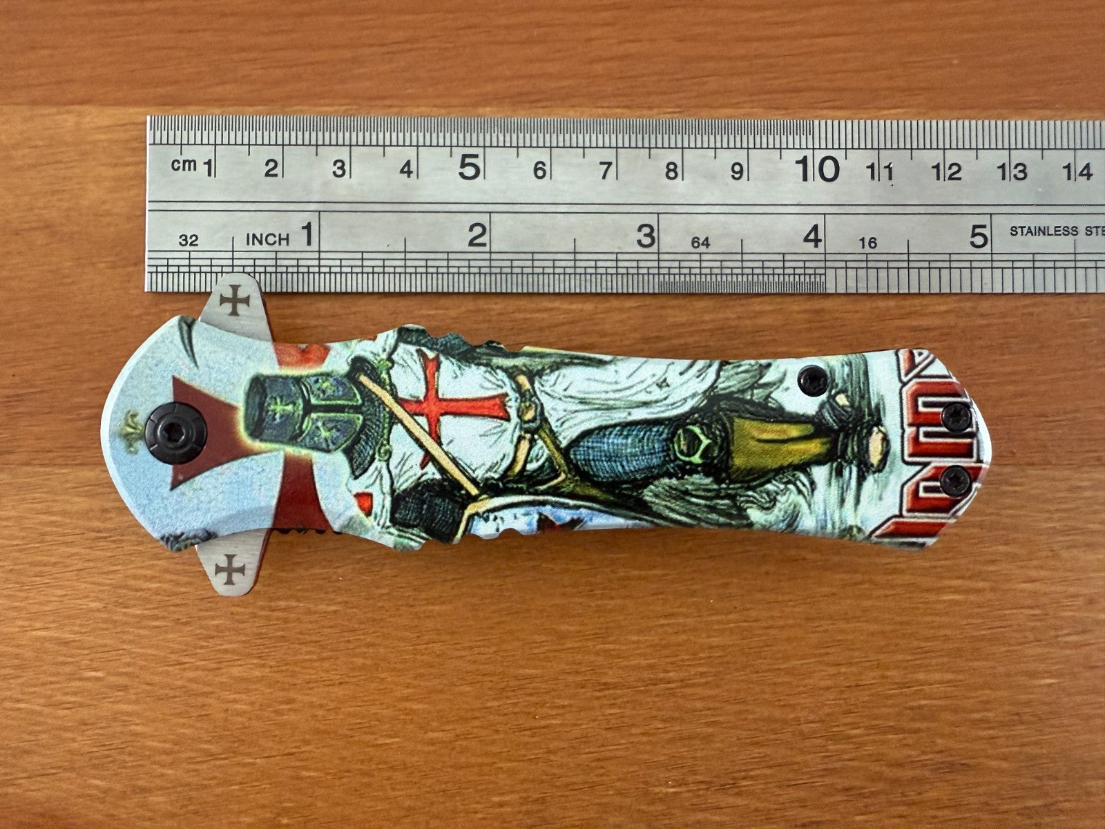 3.3 " / 8,5 CM - BLADE LENGHT FOLDING KNIFE TEMPLAR KNIGHT DRAWING HANDLE