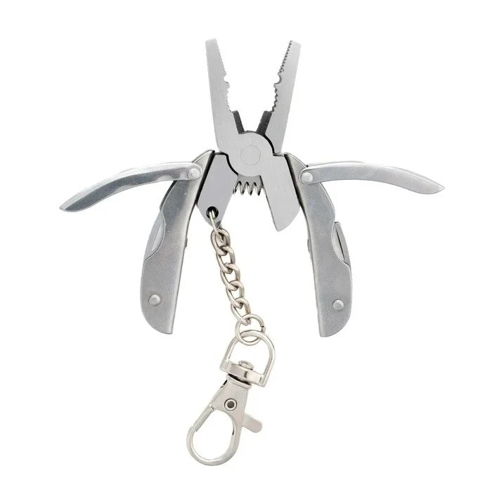 9-in-1 Mini Fishing MultiTool Stainless Steel Plier Knife Wire Stripper Crimper