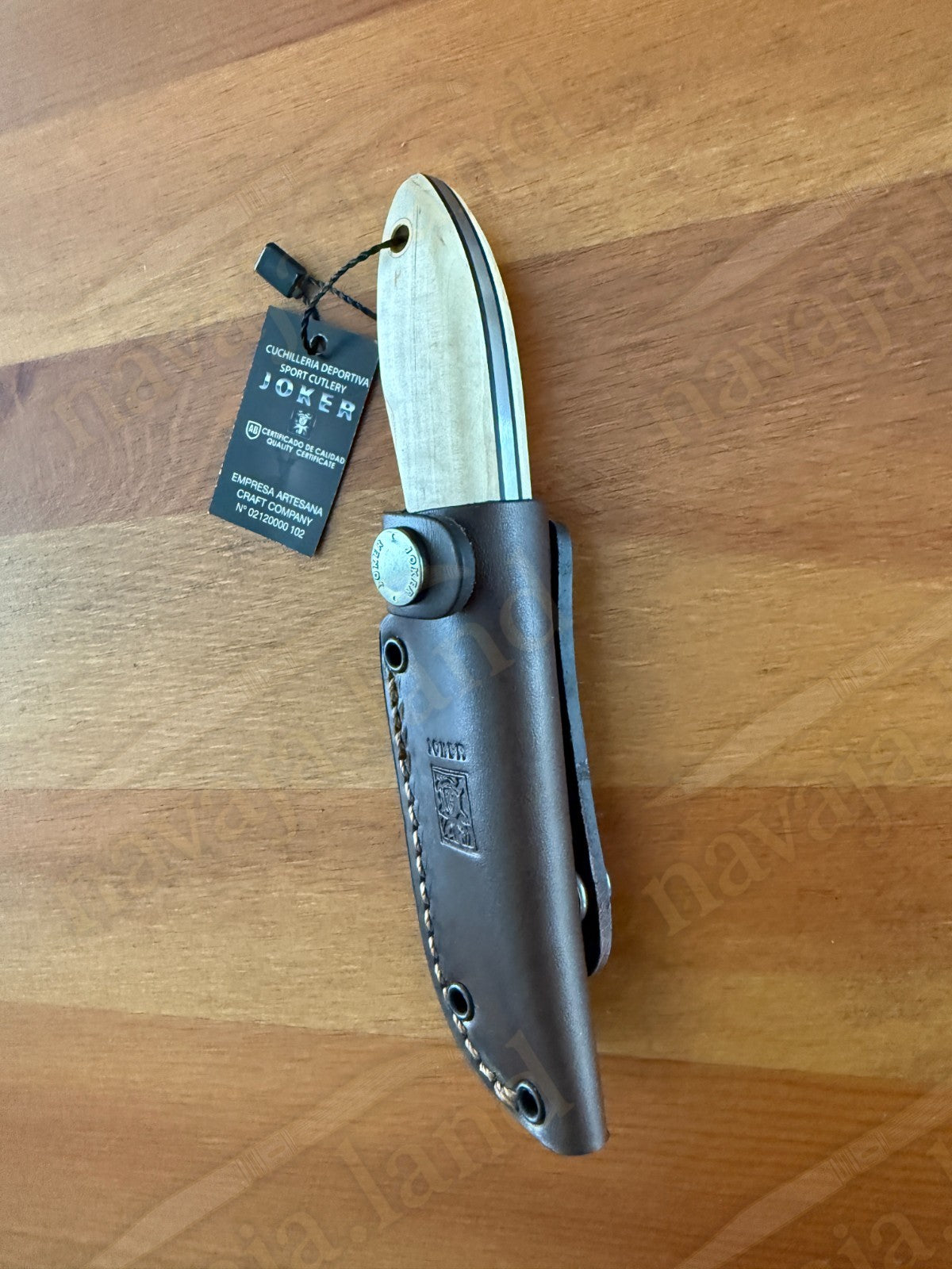 Joker Avispa S Bushcraft Knife – 3.15” Sandvik 14C28N Blade - Curly Birch Handle