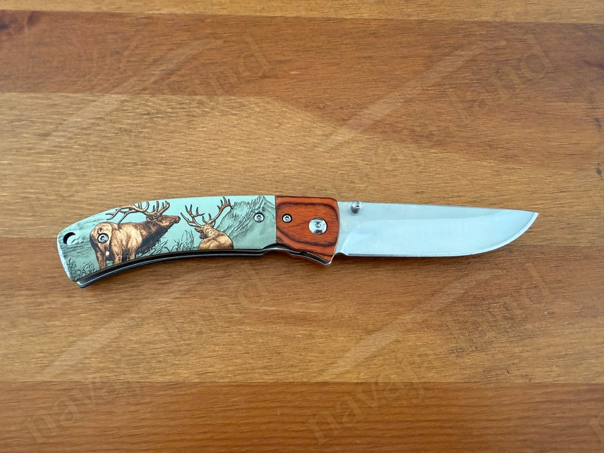 Sporting Folding Knife 3.27” Stainless Steel Blade 3D Printed Scales Liner Lock