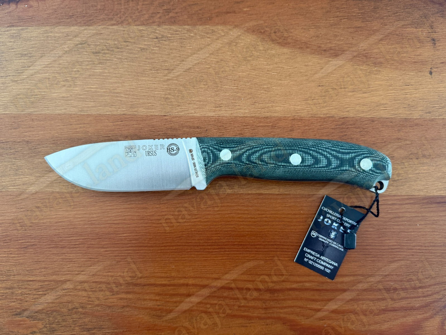 Joker Ursus Survival Knife Böhler N695 Green Micarta + Firesteel + Paracord