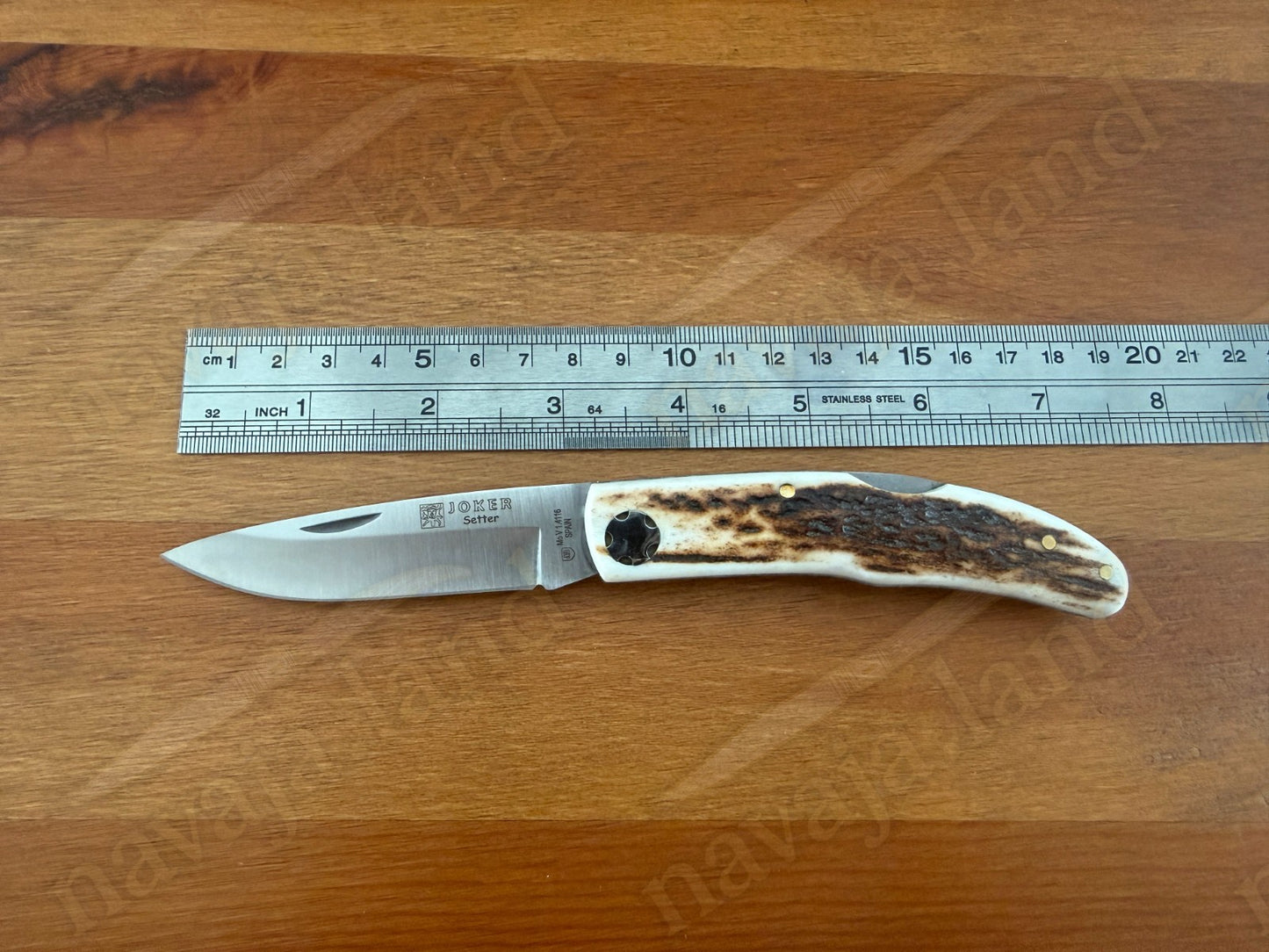 3.15” Joker Setter Bushcraft Folding Knife (Stag Horn Handle) Handmade Spain