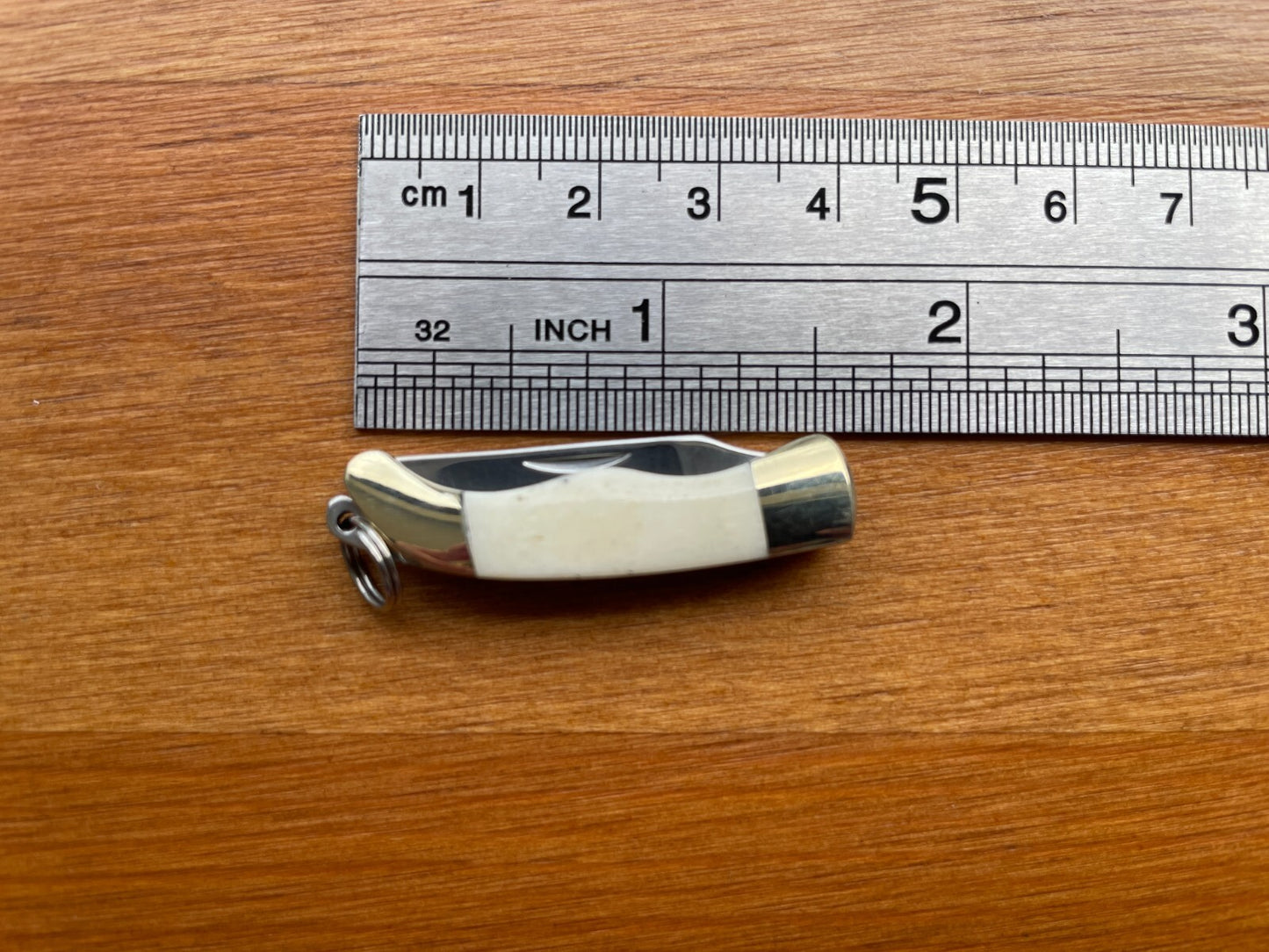 2.8" Full Length Miniature Pocket Knife 420 Steel Bone Scales Gift Box