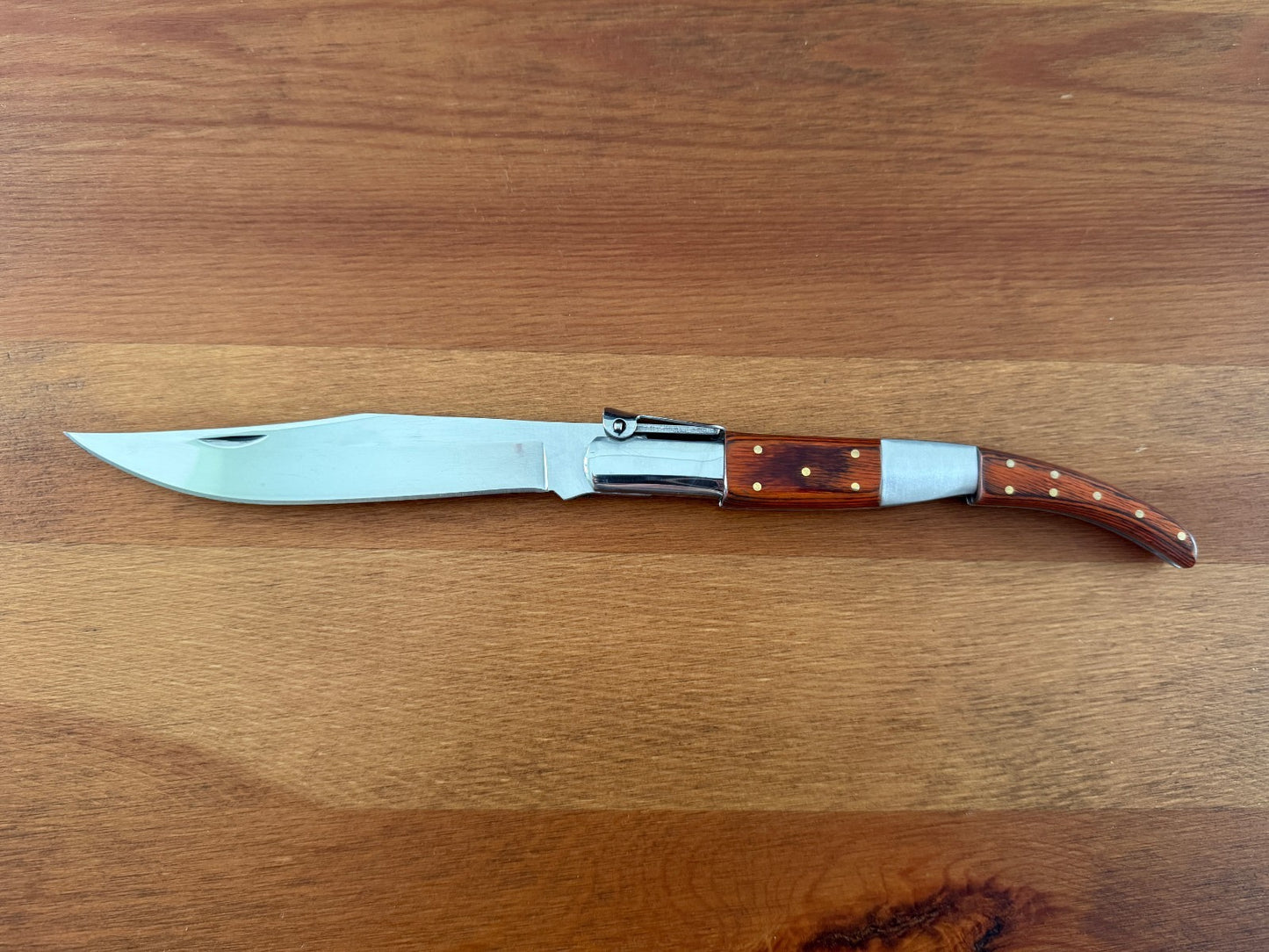 5.3" Arabian Style Navaja Folding Knife Red Wood Scales w/ Ratchet From Spain