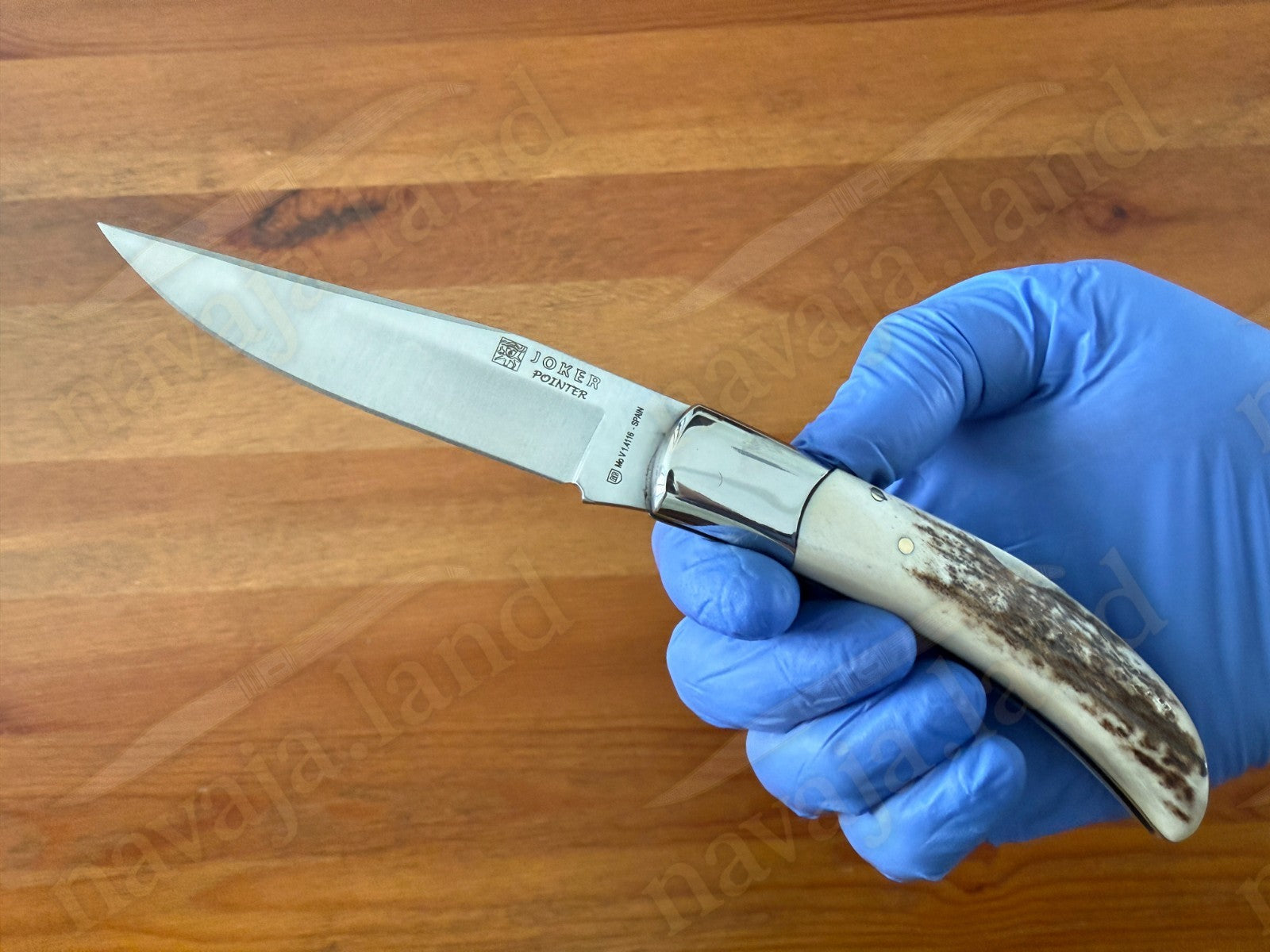 3.54” Joker Pointer Camping Folding Knife (Deer Antler Handle) Handmade in Spain