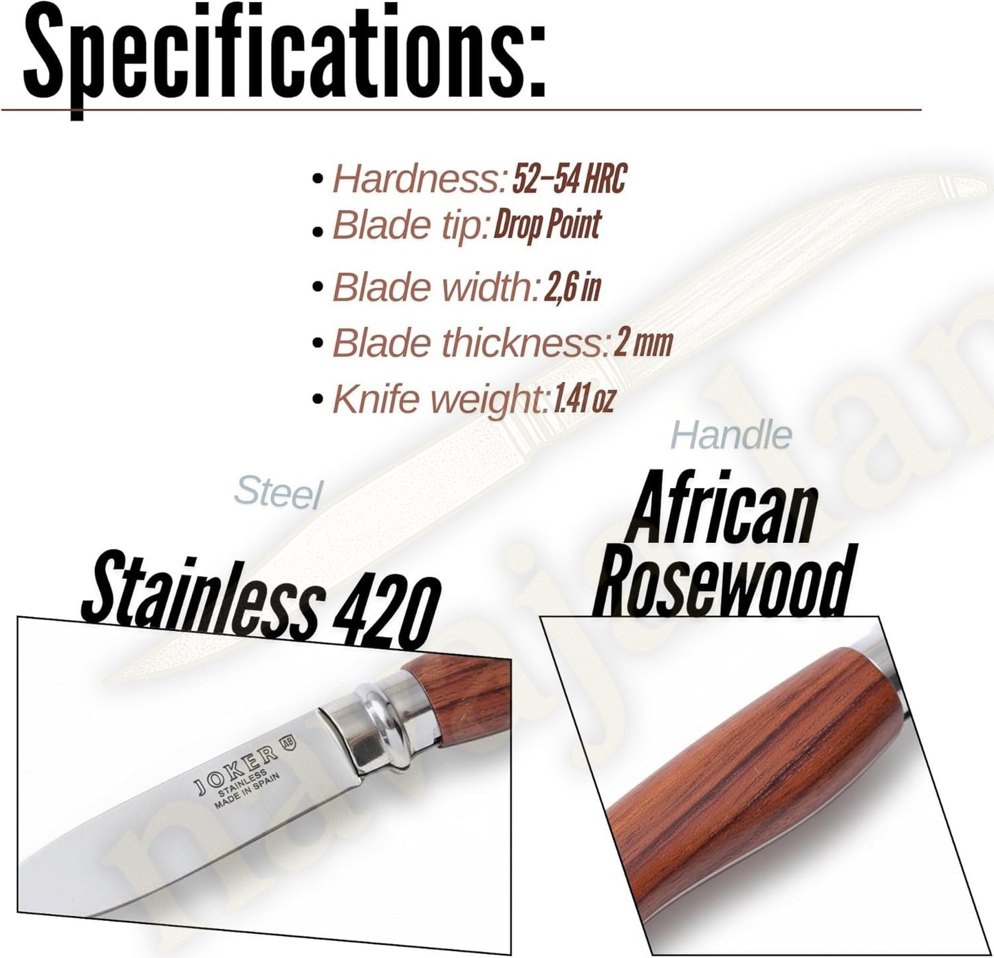 Bubinga Wood Handle Folding Knife – 8 cm (3.15 in) Blade with Viroblock Lock