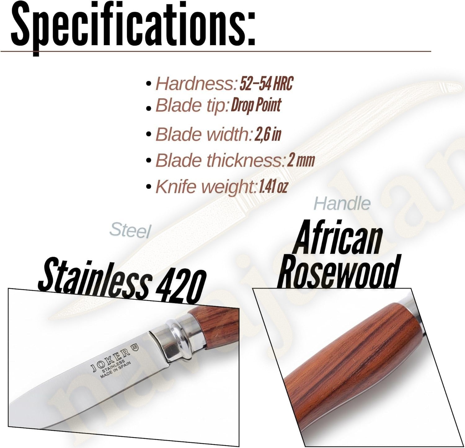 Bubinga Wood Handle Folding Knife – 8 cm (3.15 in) Blade with Viroblock Lock