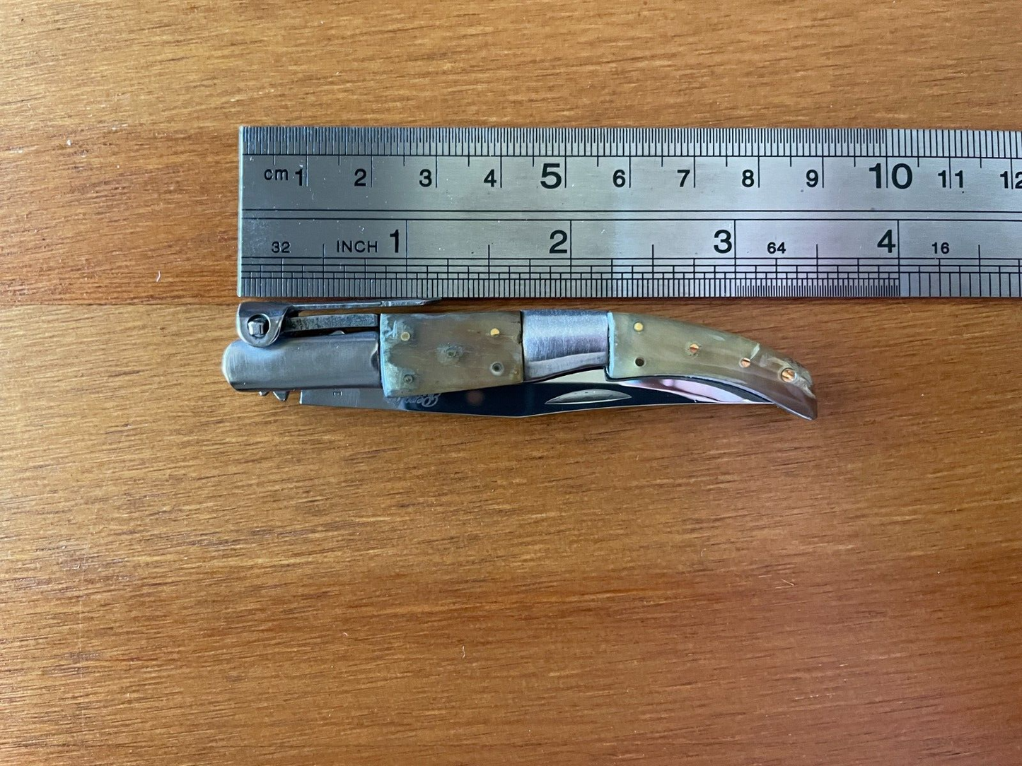 2.5" Arabian Folding Pocket Knife Bull Horn Scales Unique Handmade in Spain