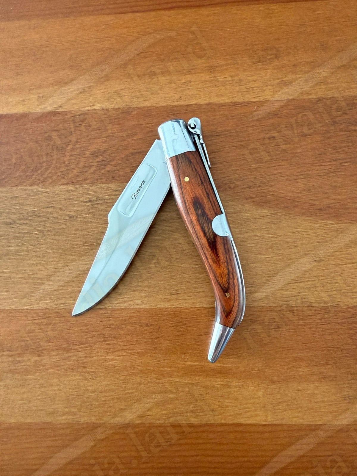 3.6” Spanish Navaja Teja Albacete Pocket Knife Red Stamina Scales with Ratchet