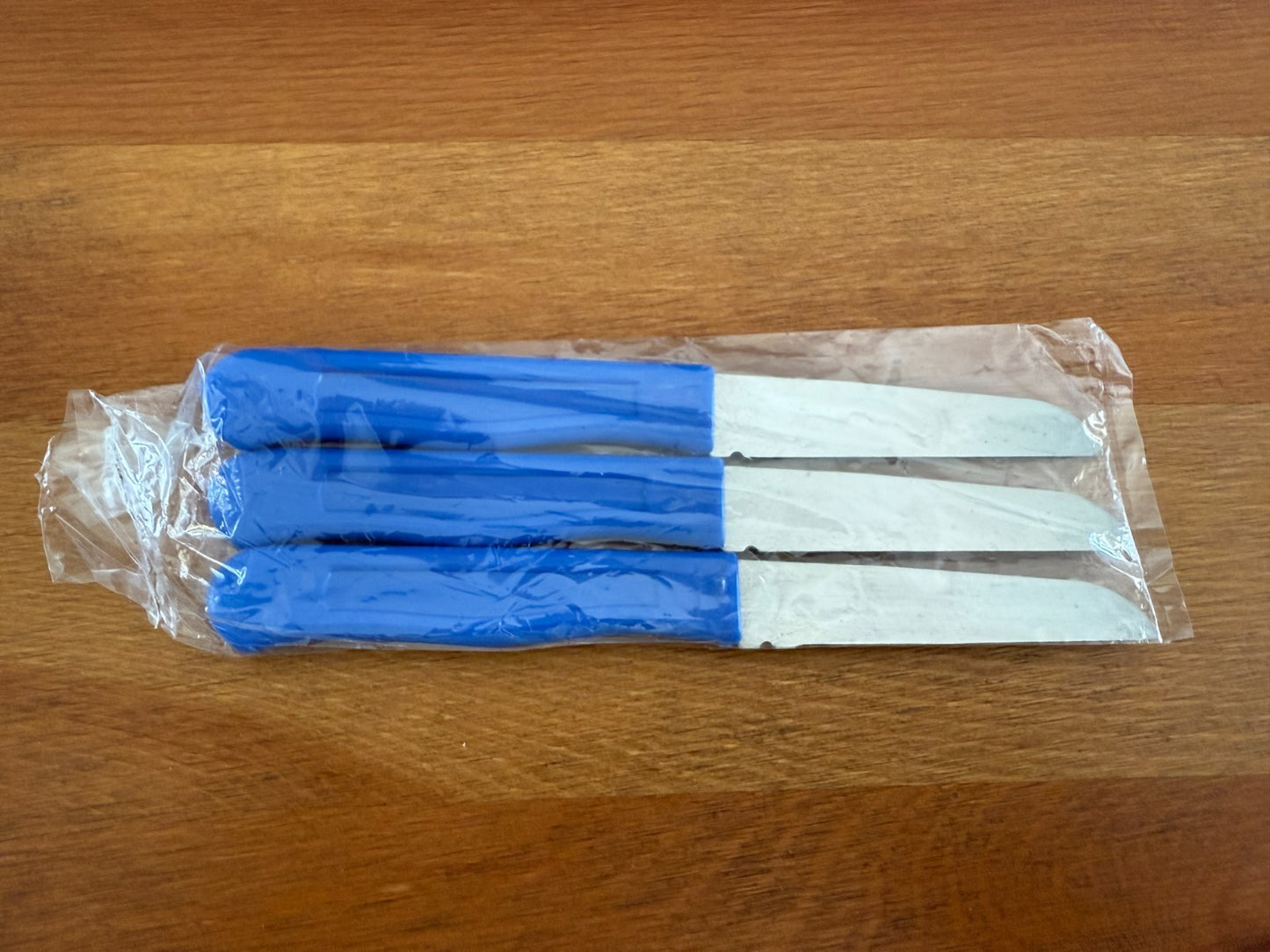 Cuperinox 3-Pack Potato Knife Stainless Steel and Blue Plastic Handle From Spain