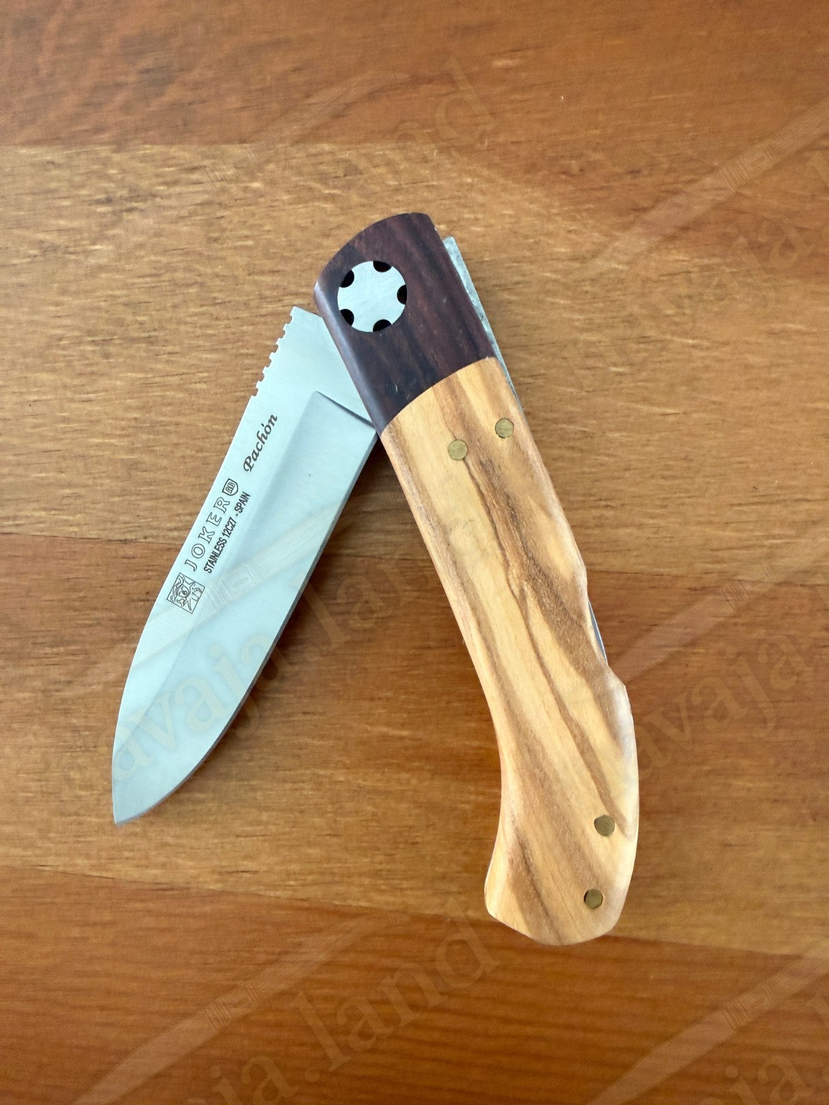 Joker Pachón Pocket Knife Olive Wood & Rosewood Handle Sandvik 12C27 3.14” Blade
