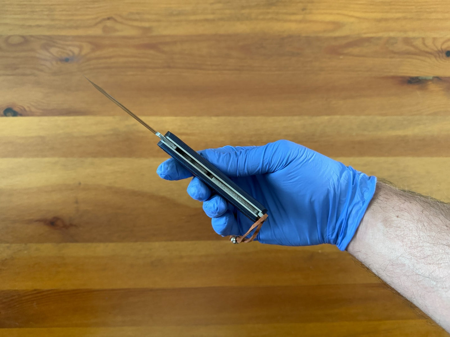 2.95" Cut Tip Navaja Pocket Knife Sailor / Marinera Blue Wood Handle Lockback