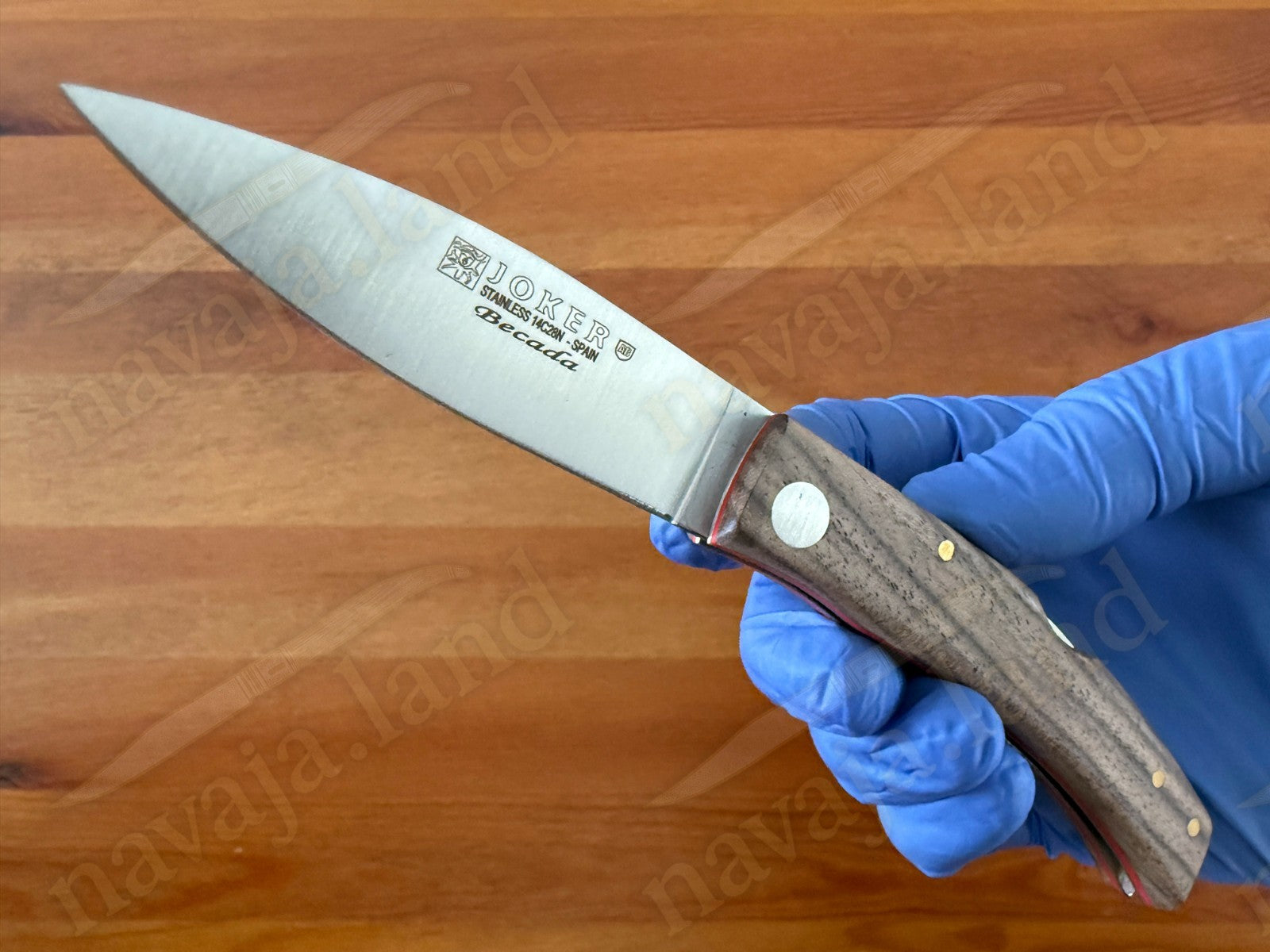 Joker BECADA Knife – 3.15” Sandvik 14C28N Blade | Walnut Handle | Red Liners