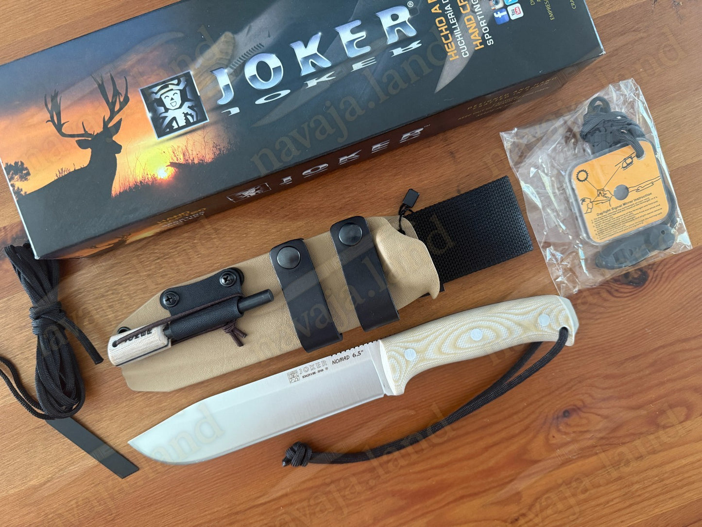 Joker Nomad Survival / Camp Knife 6.5" Böhler N695 Steel Beige Micarta Handle