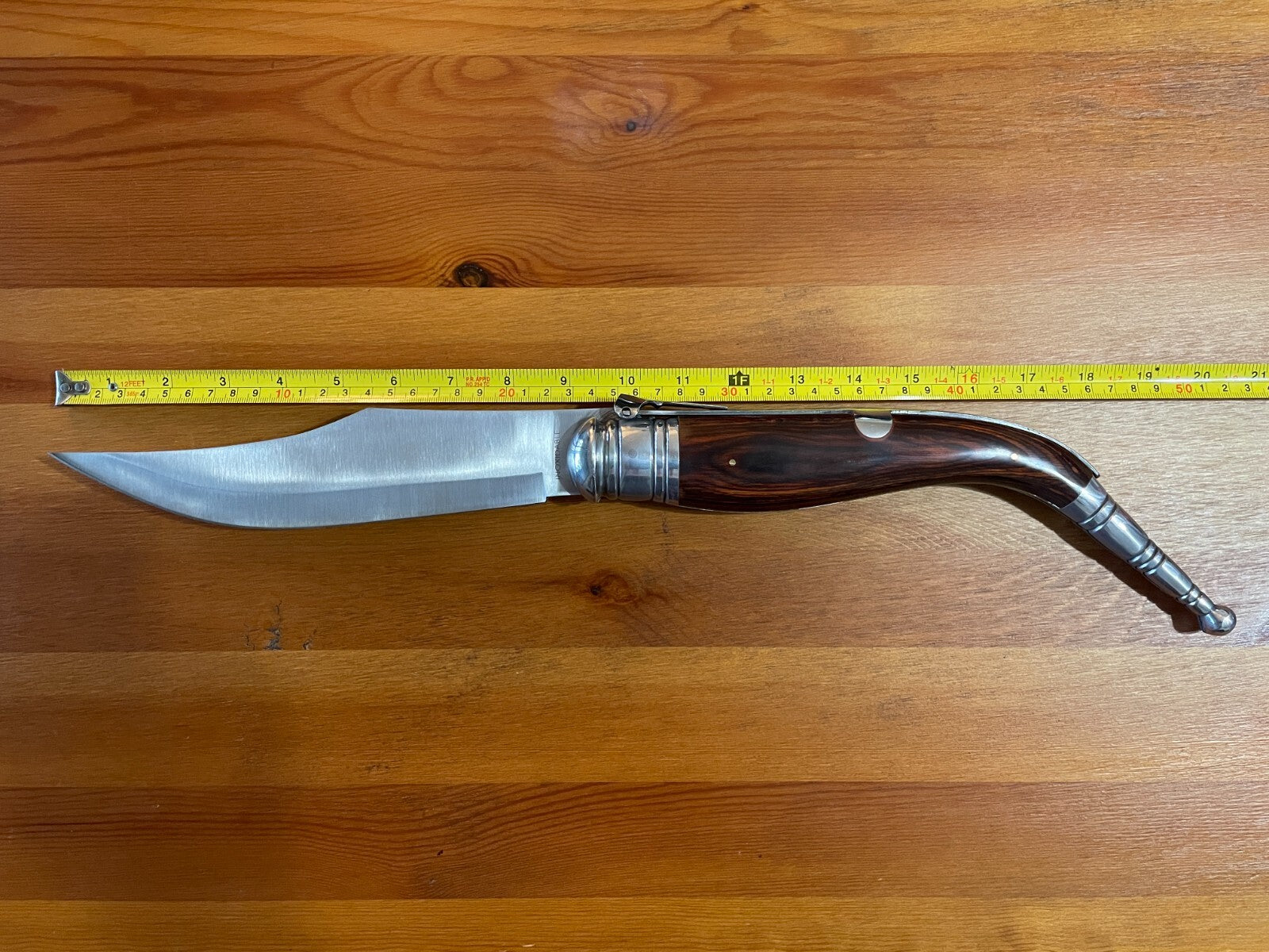 9" Giant Navaja Sevillana Folding Pocket Knife Red Wood Scales From Spain