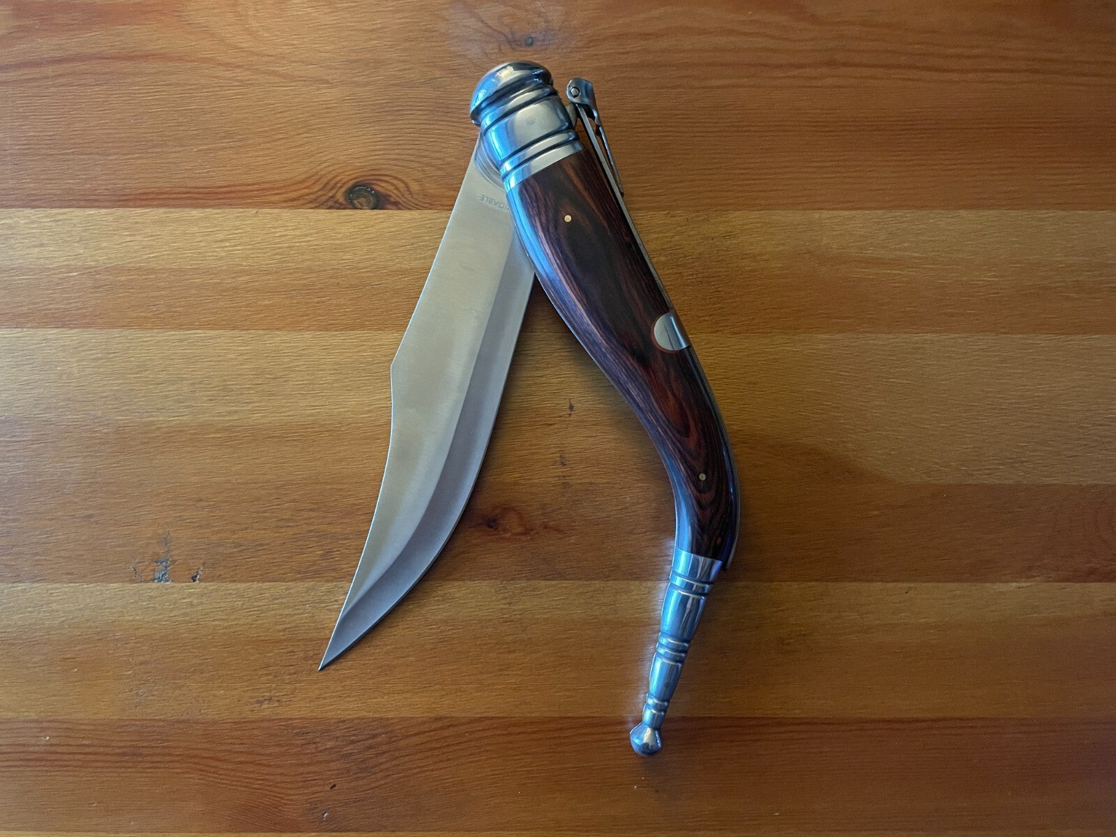 9" Giant Navaja Sevillana Folding Pocket Knife Red Wood Scales From Spain