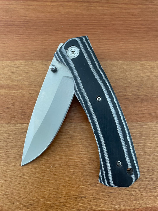 3.34" Stainless Steel Blade Tactical Knife Micarta Scales Pocket Clip
