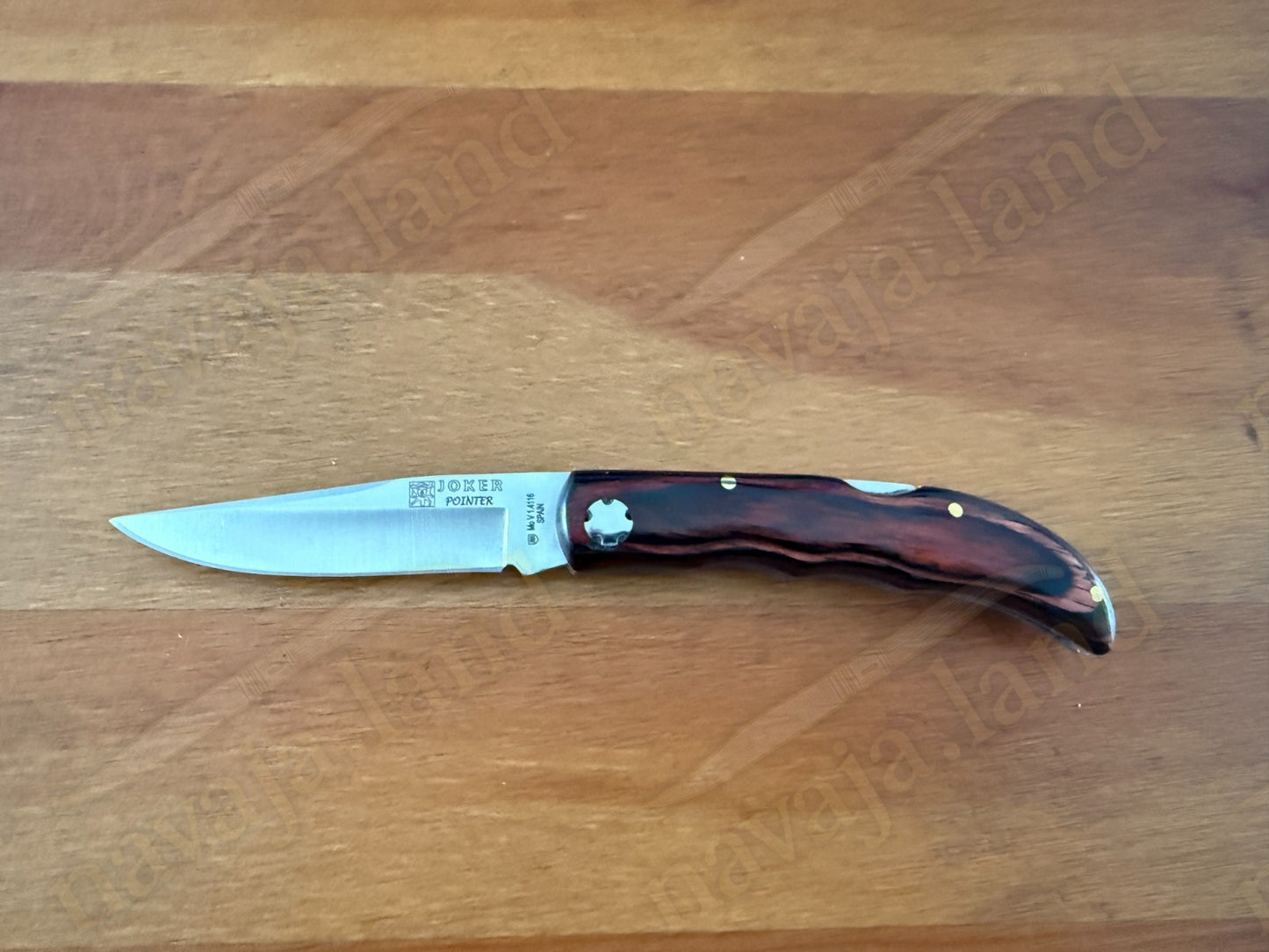 3.15” Joker Pointer Camping Folding Knife (Red Wood Handle) Handmade in Spain