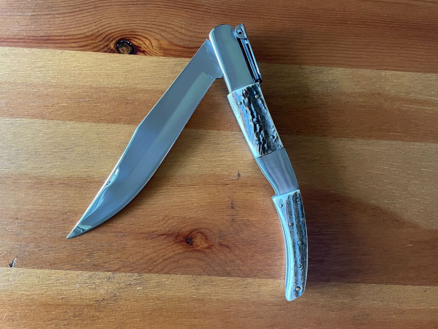 6.5" Arabian Style Navaja Folding Knife Deer Antler Scales with Ratchet - Spain