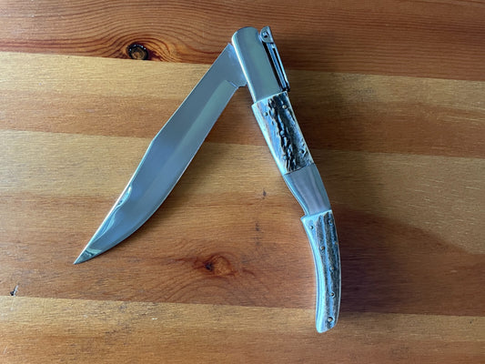 6.5" Arabian Style Navaja Folding Knife Deer Antler Scales with Ratchet - Spain
