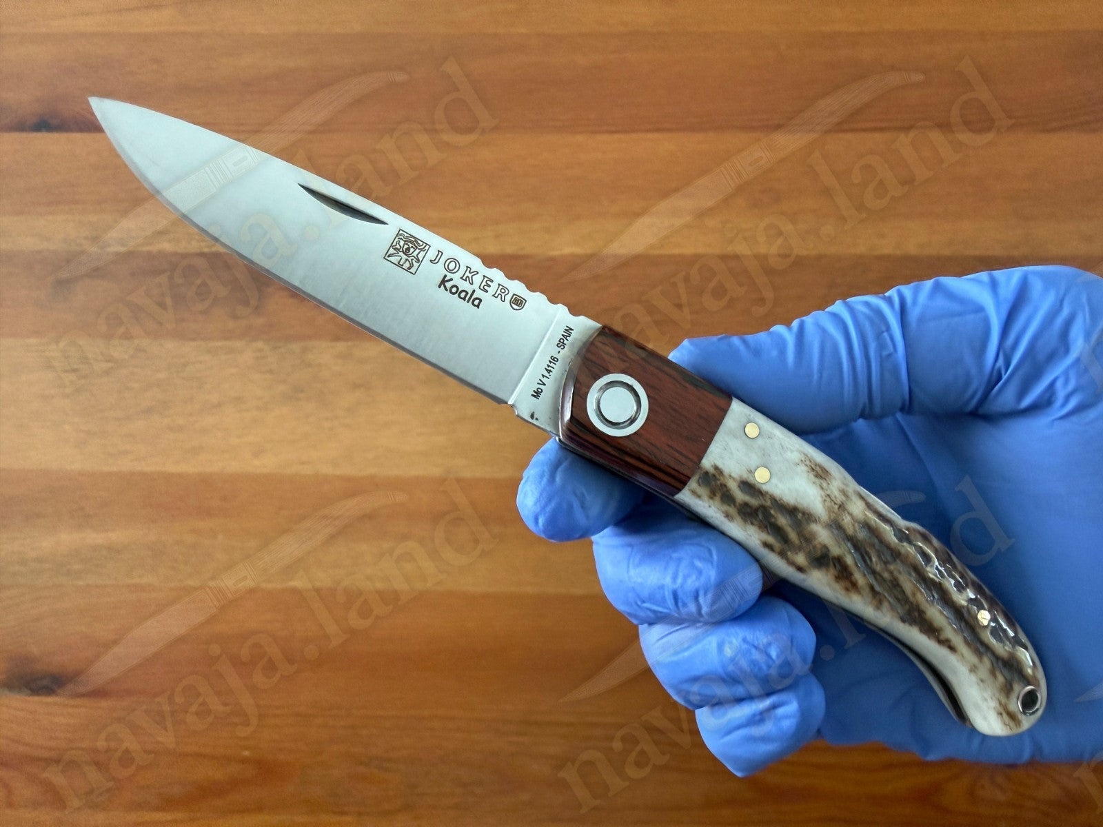 Joker Koala Pocket Knife 2.75” MOVA Blade Deer Horn Handle Grenadillo Ferrule