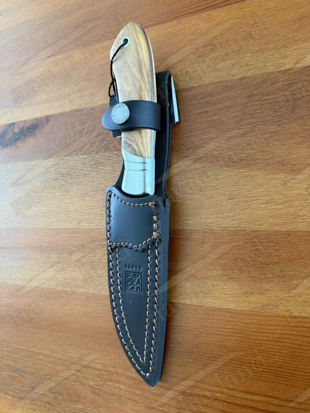 Joker Ibice Hunting Knife 4.72” MOVA Blade | Olive Wood Handle | Leather Sheath