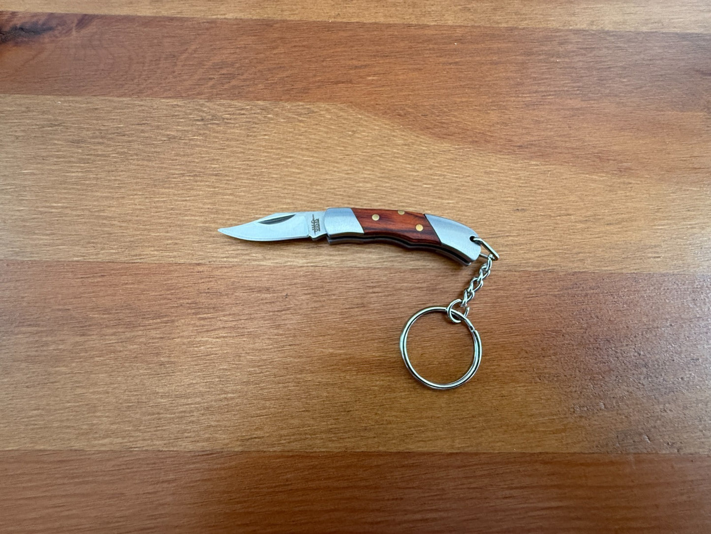 Keychain Mini Navaja 1.3" Stainless Steel Blade Slipjoint Wood Scales From Spain
