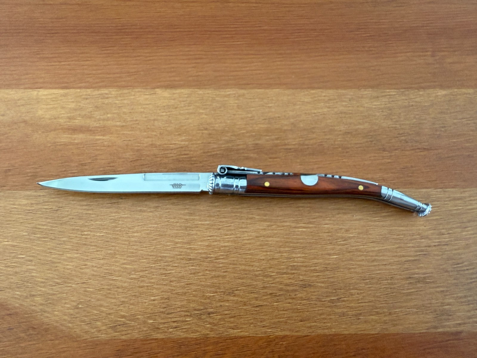 3.1 in. Estilete Spanish Navaja Pocket Knife Pakkawood Handle Billet Lock Spain