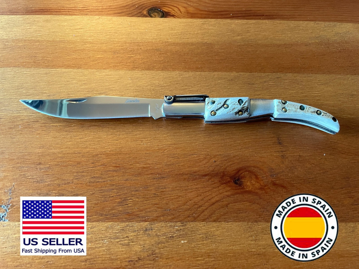 4" Arabian Folding Pocket Knife Deer Antler Scales Handmade in Spain