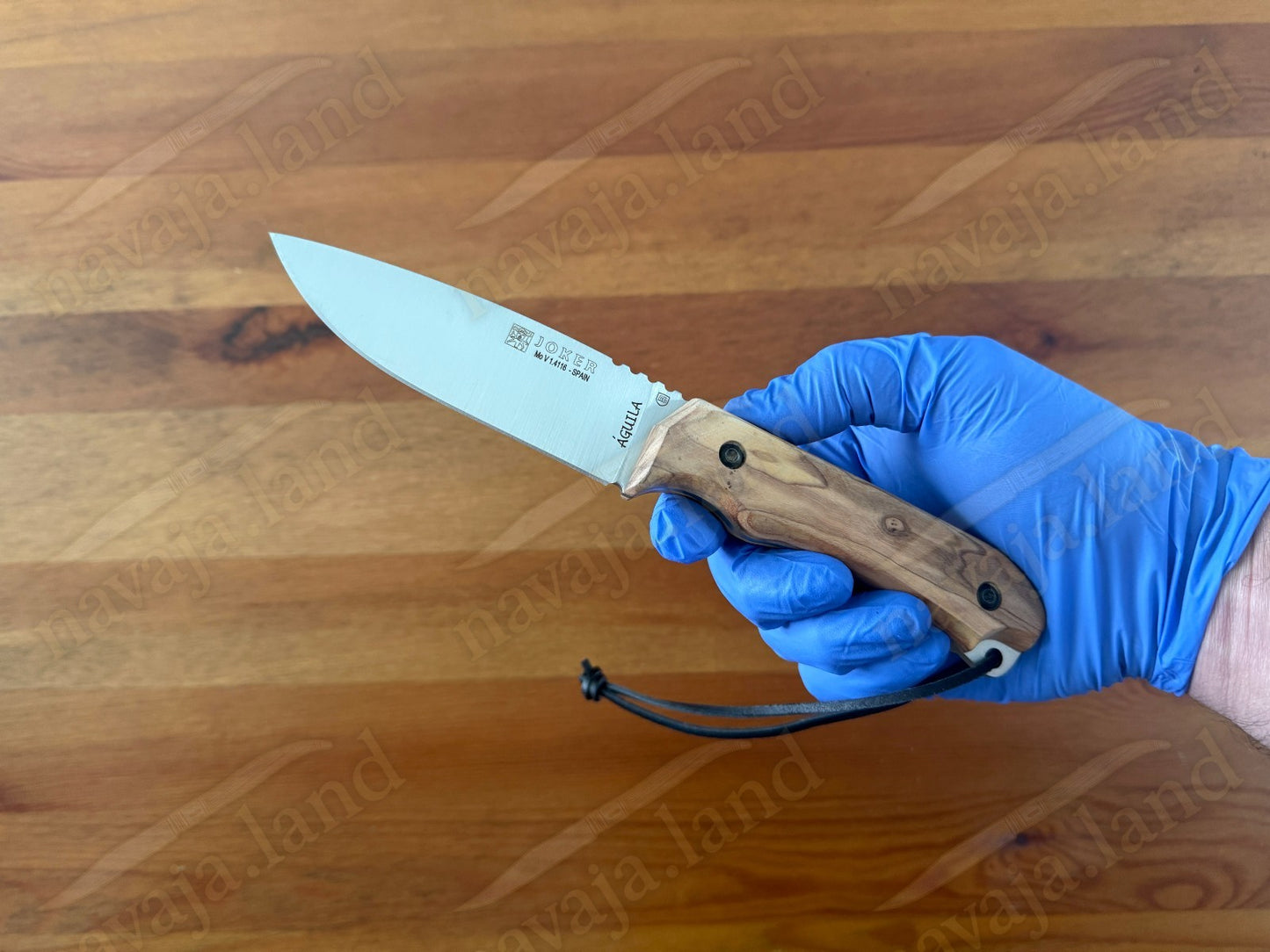 Joker Aguila Bushcraft Knife 4.13” MOVA Blade Olive Wood Handle | Leather Sheath
