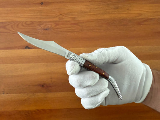2.7" Arabian Style Folding Pocket Knife Red Wood Scales Spanish Navaja Slipjoint