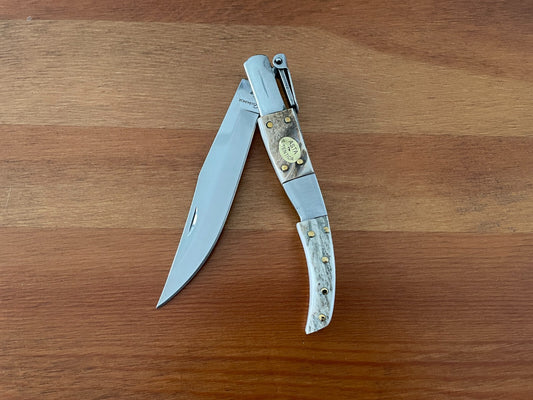 4.6" Arabian Folding Pocket Knife Real Deer Antler Scales From Spain - US Seller