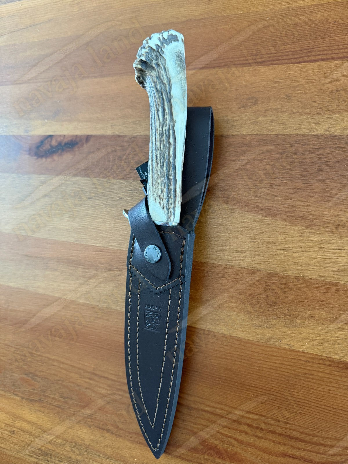 Joker Tigre Hunting Knife 6.7” MOVA Blade Deer Antler Handle Leather Sheath