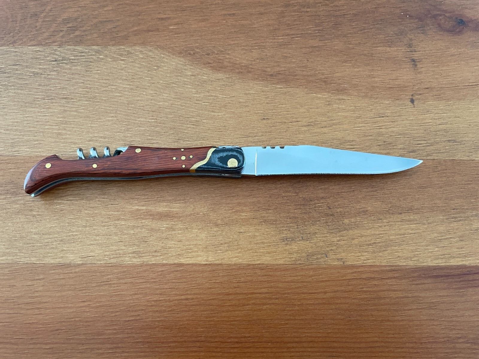 3.54” Navaja Laguiole Folding Pocket Knife Red Stamina/Mikarta Handle Corkscrew