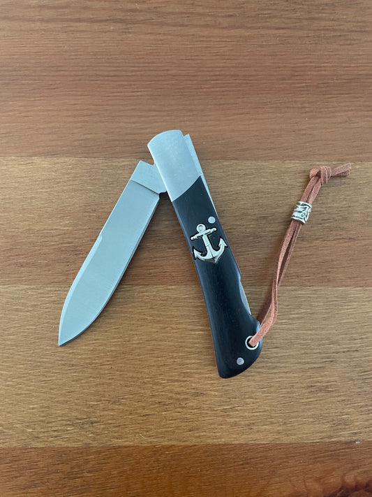 3.15" Steel Navaja Pocket Knife Sailor / Marinera Black Stamina Wood Handle