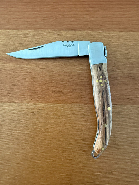 2.4” Stainless Steel Blade Navaja Laguiole Inox Pocket Knife Olive Wood Scales
