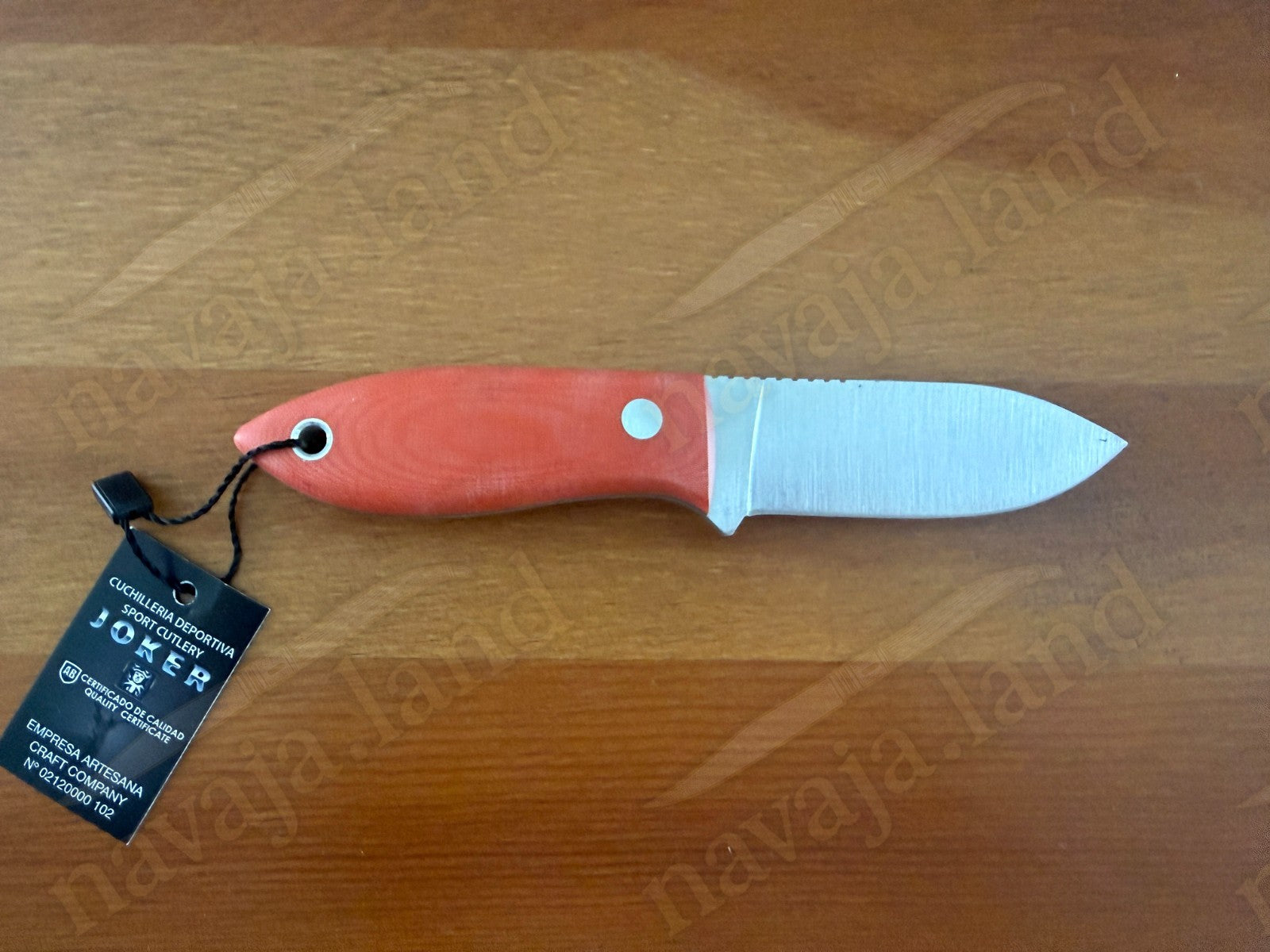 Joker Avispa Bushcraft Knife – 3.15” Sandvik 14C28N Blade -Orange Micarta Handle