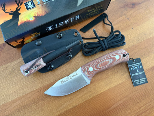 Joker Erizo TS1 3" Bohler N695 Steel Blade Fixed Knife Micarta Kydex Sheath