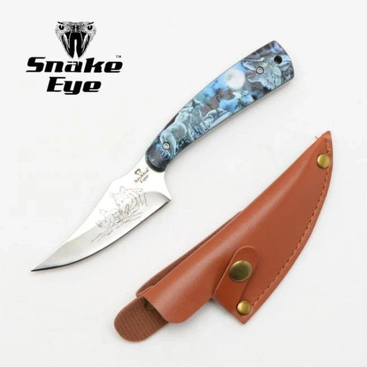 Snake Eye Tactical Fixed Blade Hunting Knife Full Tang with Sheath Wolf Pack